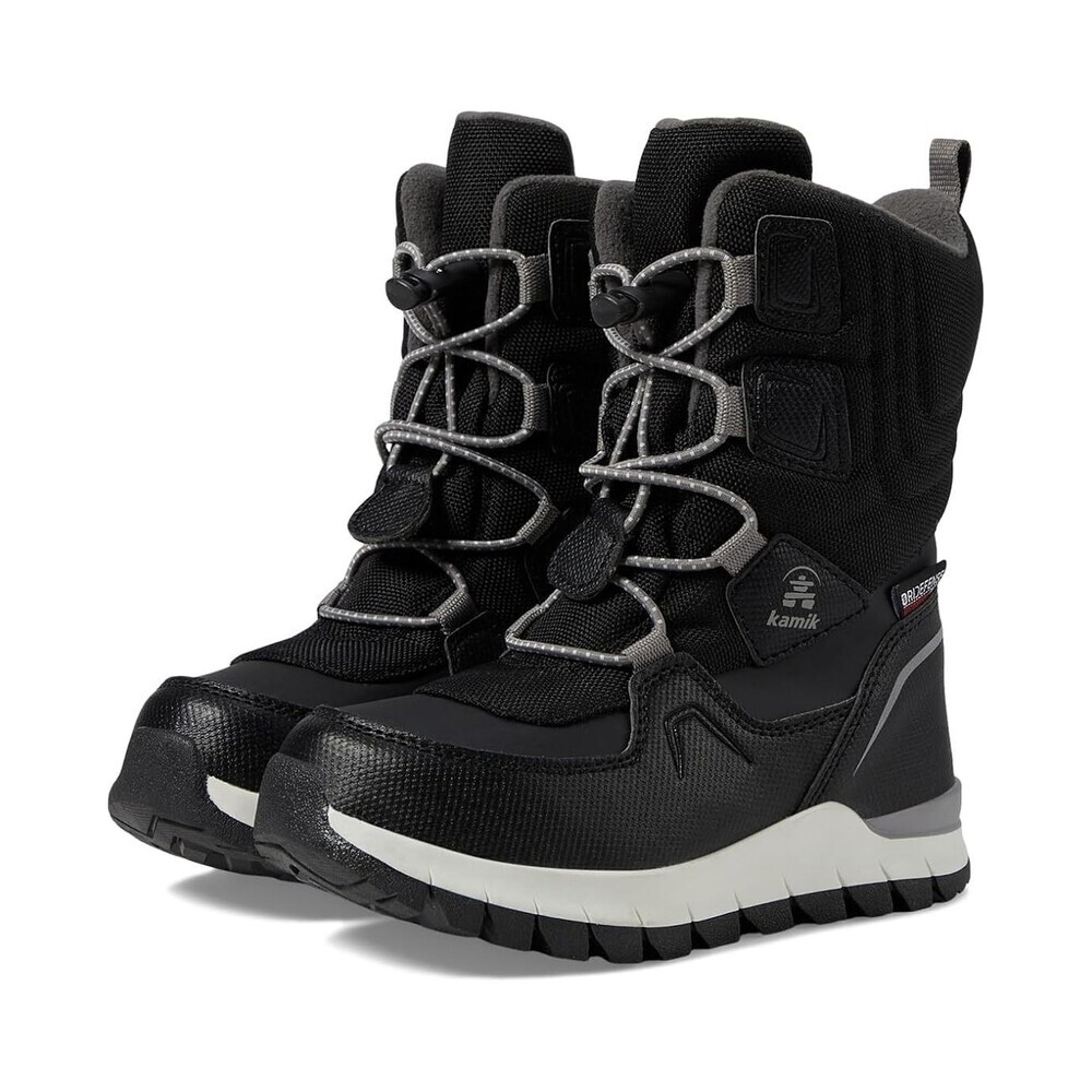 Kamik Bouncer 2 NF8513 Kids US 3 Black Leather Waterproof Winter Boots HAWK689